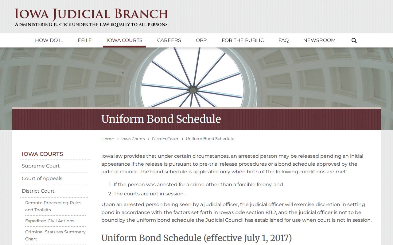 Iowa bond context for a Buchanan County bench warrant