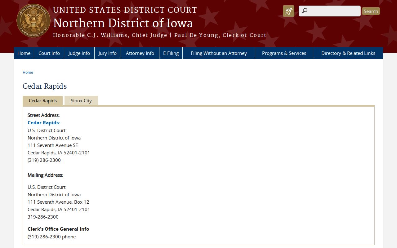 Buchanan County most wanted federal court district contact page